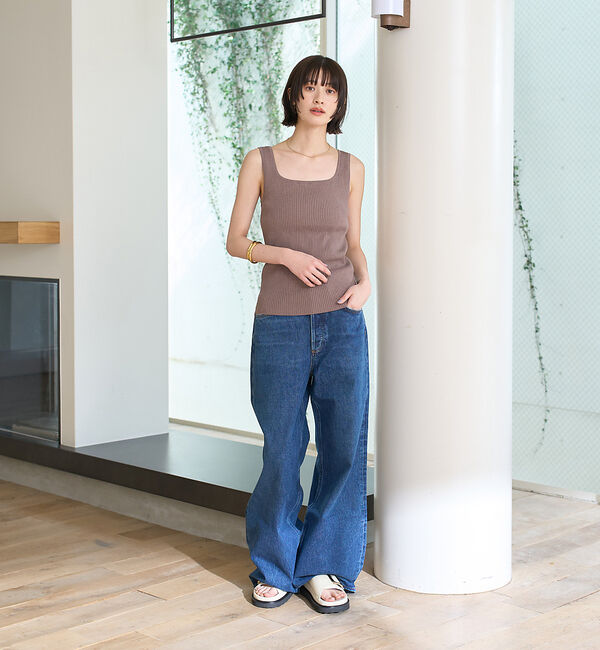 Rouge vif「スクエアネックリブタンクトップ」|ニット・セーター|