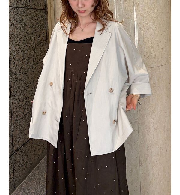 Rouge vif「【ロングセラー】【2026SS新作】麻混ハーフ袖ドルマンジャケット【予約】」|テーラードジャケット|