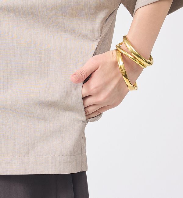 Rouge vif「【ロングセラー】【2026SS新作】麻混ハーフ袖ドルマンジャケット【予約】」|テーラードジャケット|