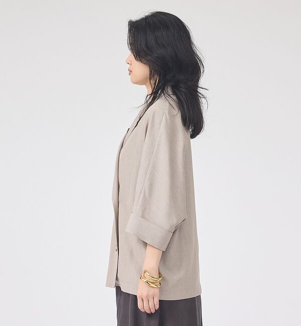 Rouge vif「【ロングセラー】【2026SS新作】麻混ハーフ袖ドルマンジャケット【予約】」|テーラードジャケット|