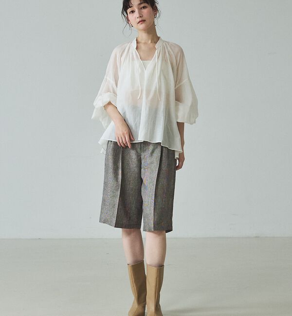 qualite「【大人のショートパンツ】ラメリネンショートパンツ/セットアップ対応」|その他|