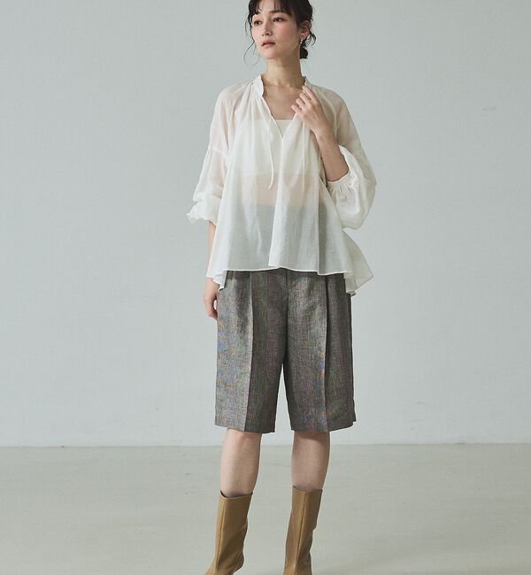 qualite「【大人のショートパンツ】ラメリネンショートパンツ/セットアップ対応」|その他|
