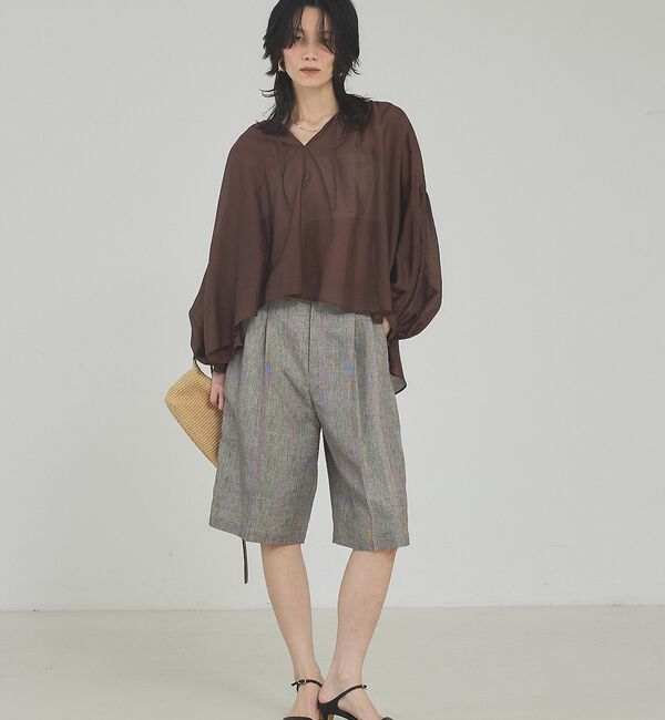 qualite「【大人のショートパンツ】ラメリネンショートパンツ/セットアップ対応」|その他|