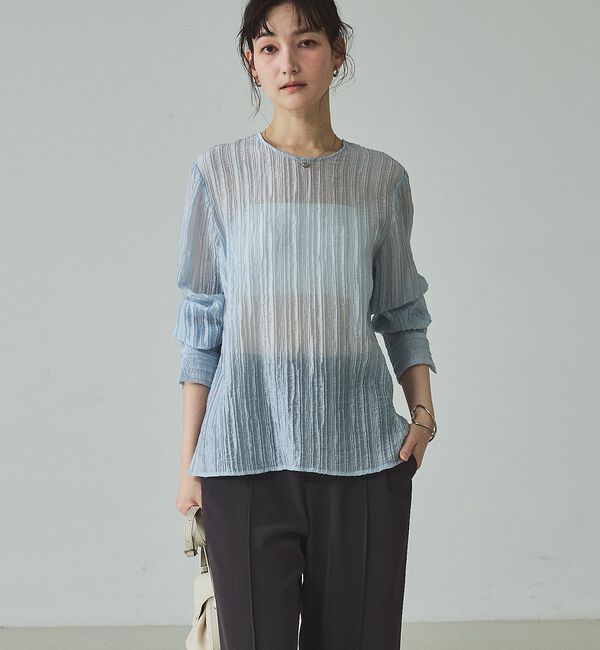 qualite「シアークレープブラウス」|シャツ・ブラウス|