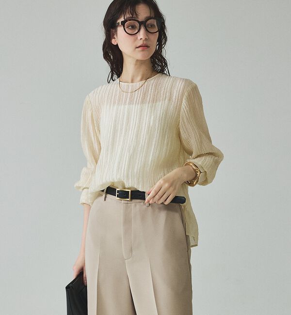 qualite「シアークレープブラウス」|シャツ・ブラウス|