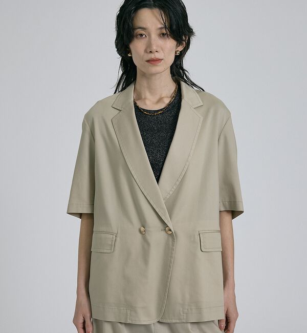 qualite「【接触冷感・セットアップ対応】ライトデニムハーフスリーブジャケット」|その他|