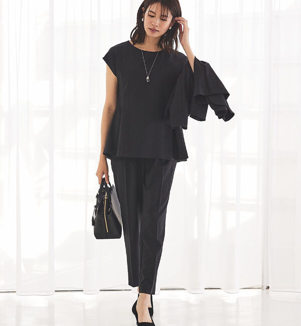 abahouse mavie「【エニデイカセット】ノーカラージャケット＆フレンチスリーブ・パンツセットアップ」|スーツ|