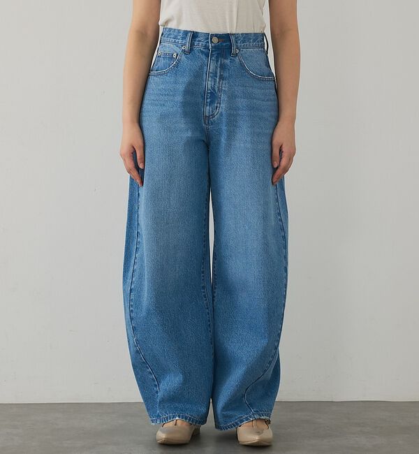 abahouse mavie「【追加生産決定！】ウォッシュドバレルジーンズ【予約】」|デニム|