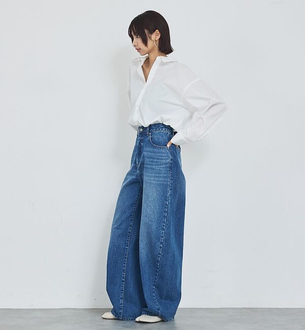 abahouse mavie「【追加生産決定！】ウォッシュドバレルジーンズ【予約】」|デニム|
