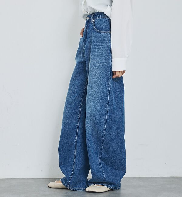 abahouse mavie「【追加生産決定！】ウォッシュドバレルジーンズ【予約】」|デニム|