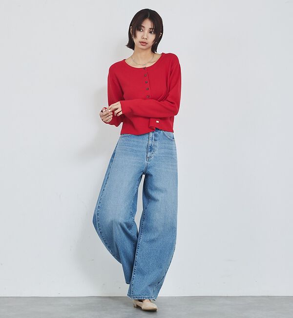 abahouse mavie「【追加生産決定！】ウォッシュドバレルジーンズ【予約】」|デニム|