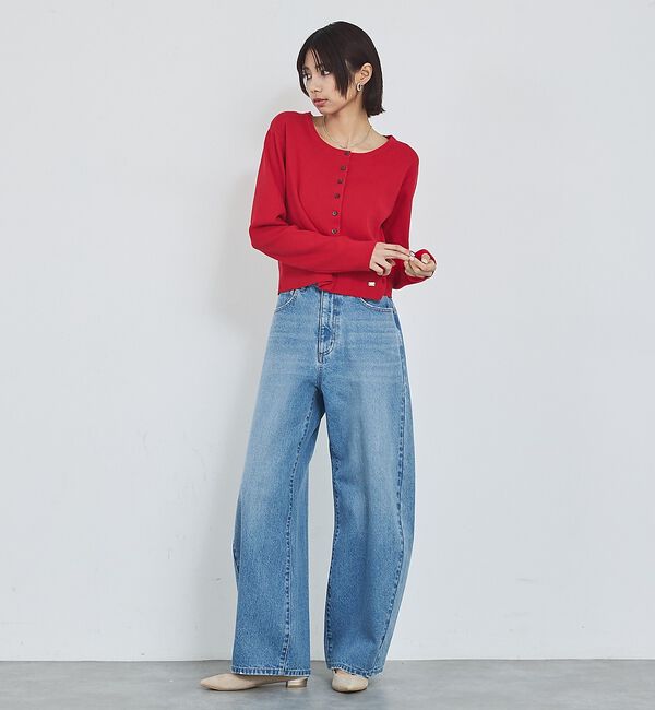 abahouse mavie「【追加生産決定！】ウォッシュドバレルジーンズ【予約】」|デニム|