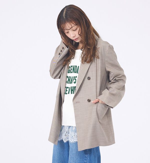 abahouse mavie「【セットアップ対応】ライトメランジダブルジャケット/長袖/シーズンレス」|その他|