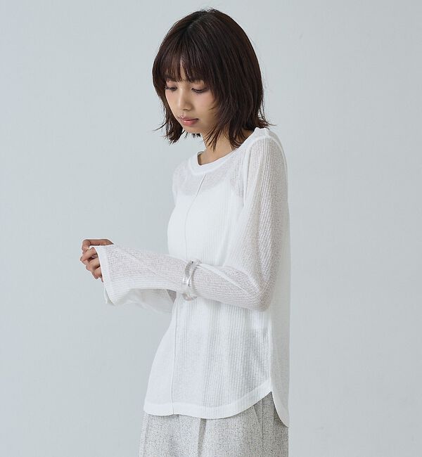 abahouse mavie「【ヘルシーな透け感】シアーフライスロンT」|Tシャツ・カットソー|