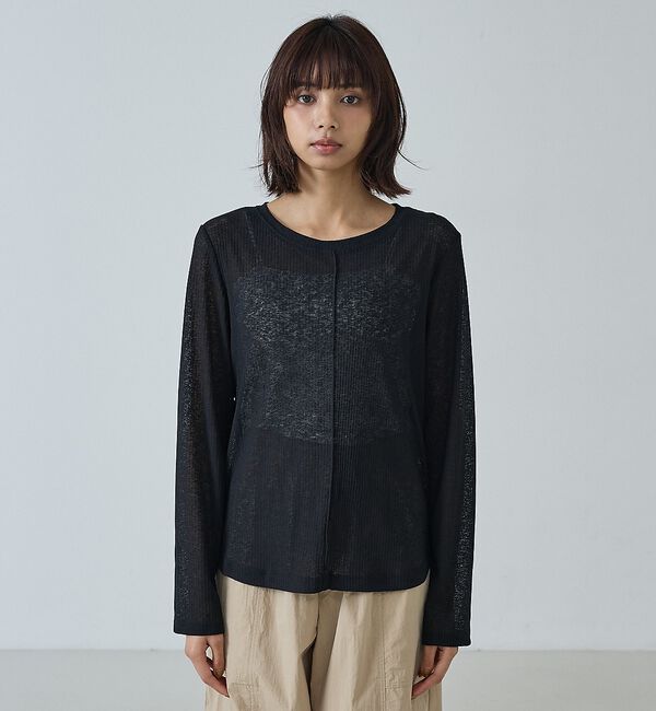 abahouse mavie「【ヘルシーな透け感】シアーフライスロンT」|Tシャツ・カットソー|