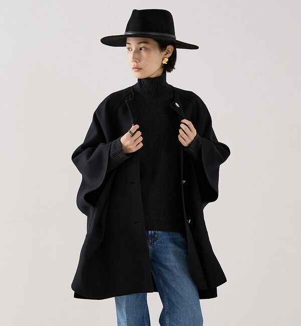 The Store by C' 「【COCUCA】リバーカラーケープ」|ノーカラーコート|