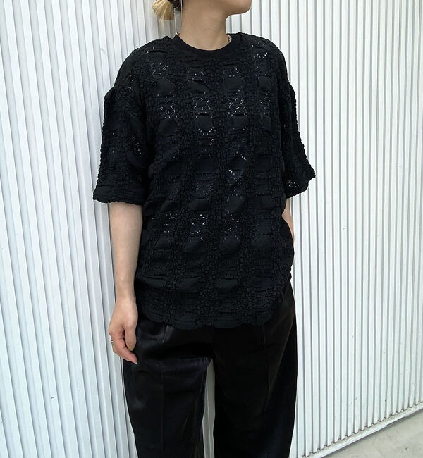 NOMINE「レースTシャツ」|Tシャツ・カットソー|ブラック
