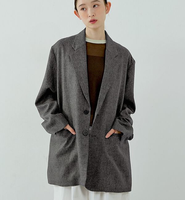 NOMINE「【ユニセックス】オーバーサイズ シャーク テーラードジャケット」|テーラードジャケット|グレー