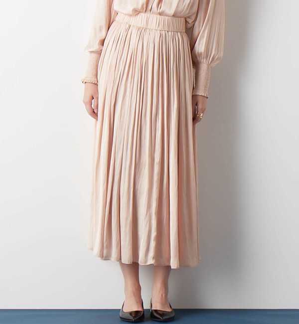 TIARA「《定番》ヴィンテージサテンギャザースカート」|スカート|ピンク