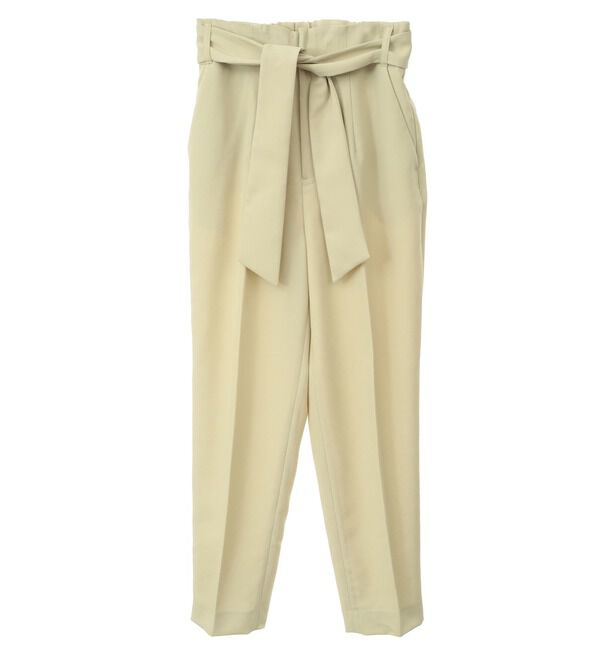 TIARA「ベルテッドハイウエストテーパードパンツ（セットアップ可）」|スラックス|