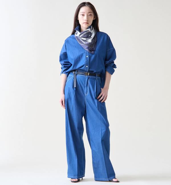 TIARA「デニムタックパンツ」|デニム|