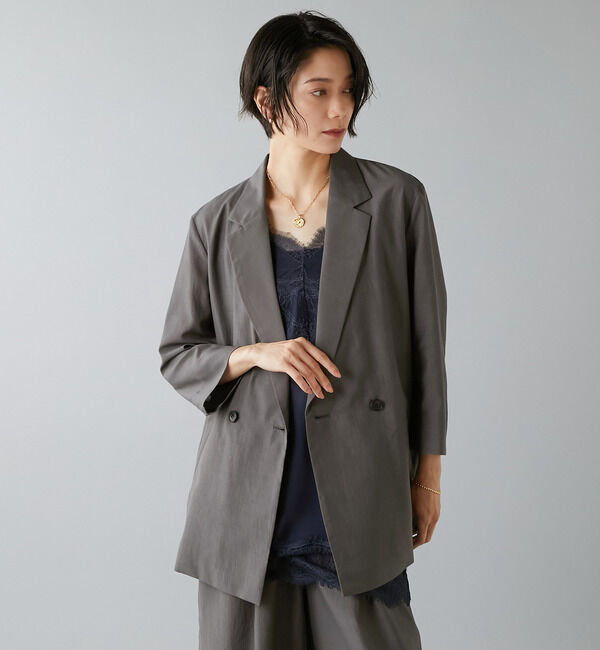 Liesse「《定番》高機能素材サマージャケット」|テーラードジャケット|チャコールグレー