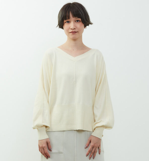 Soffitto「【nota della mano sinistra（ノータ デラ マノ シニストラ）】ドルマン2wayニットトップス」|ニット・セーター|アイボリー