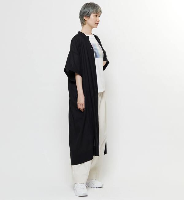 Soffitto「【nota della mano sinistra（ノータ デラ マノ シニストラ）】5分袖前開きシャツワンピ－ス」|ワンピース|