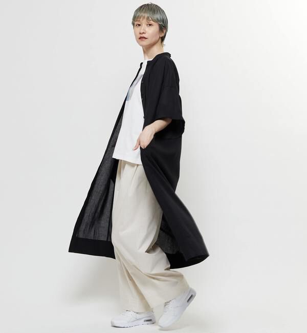 Soffitto「【nota della mano sinistra（ノータ デラ マノ シニストラ）】5分袖前開きシャツワンピ－ス」|ワンピース|