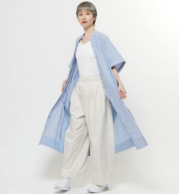 Soffitto「【nota della mano sinistra（ノータ デラ マノ シニストラ）】5分袖前開きシャツワンピ－ス」|ワンピース|