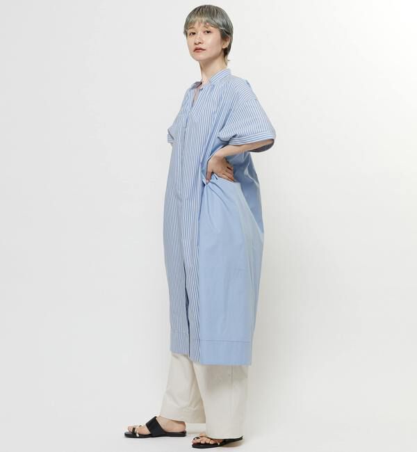 Soffitto「【nota della mano sinistra（ノータ デラ マノ シニストラ）】5分袖前開きシャツワンピ－ス」|ワンピース|