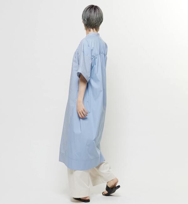 Soffitto「【nota della mano sinistra（ノータ デラ マノ シニストラ）】5分袖前開きシャツワンピ－ス」|ワンピース|