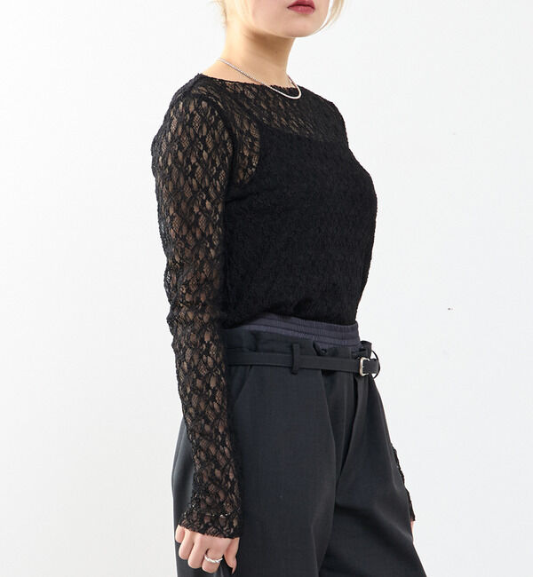 SOFFITTO「【A_/エース】ストレッチレースプルオーバー」|Tシャツ・カットソー|