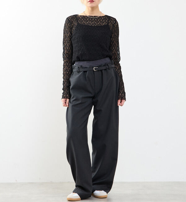 SOFFITTO「【A_/エース】ストレッチレースプルオーバー」|Tシャツ・カットソー|