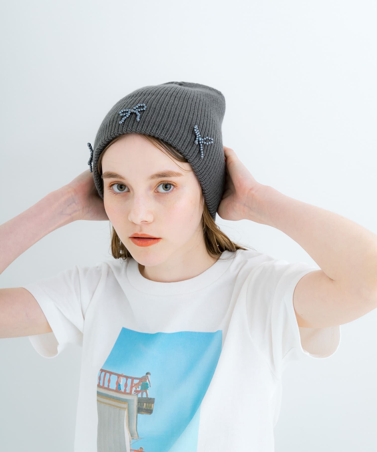 SMELLY「リボンニットワッチ」|ニット帽|