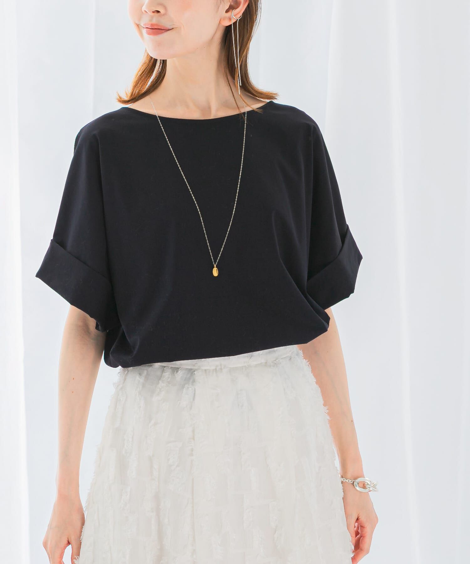 URBAN RESEARCH ROSSO「UVカットデザインスリーブプルオーバー」|Tシャツ・カットソー|