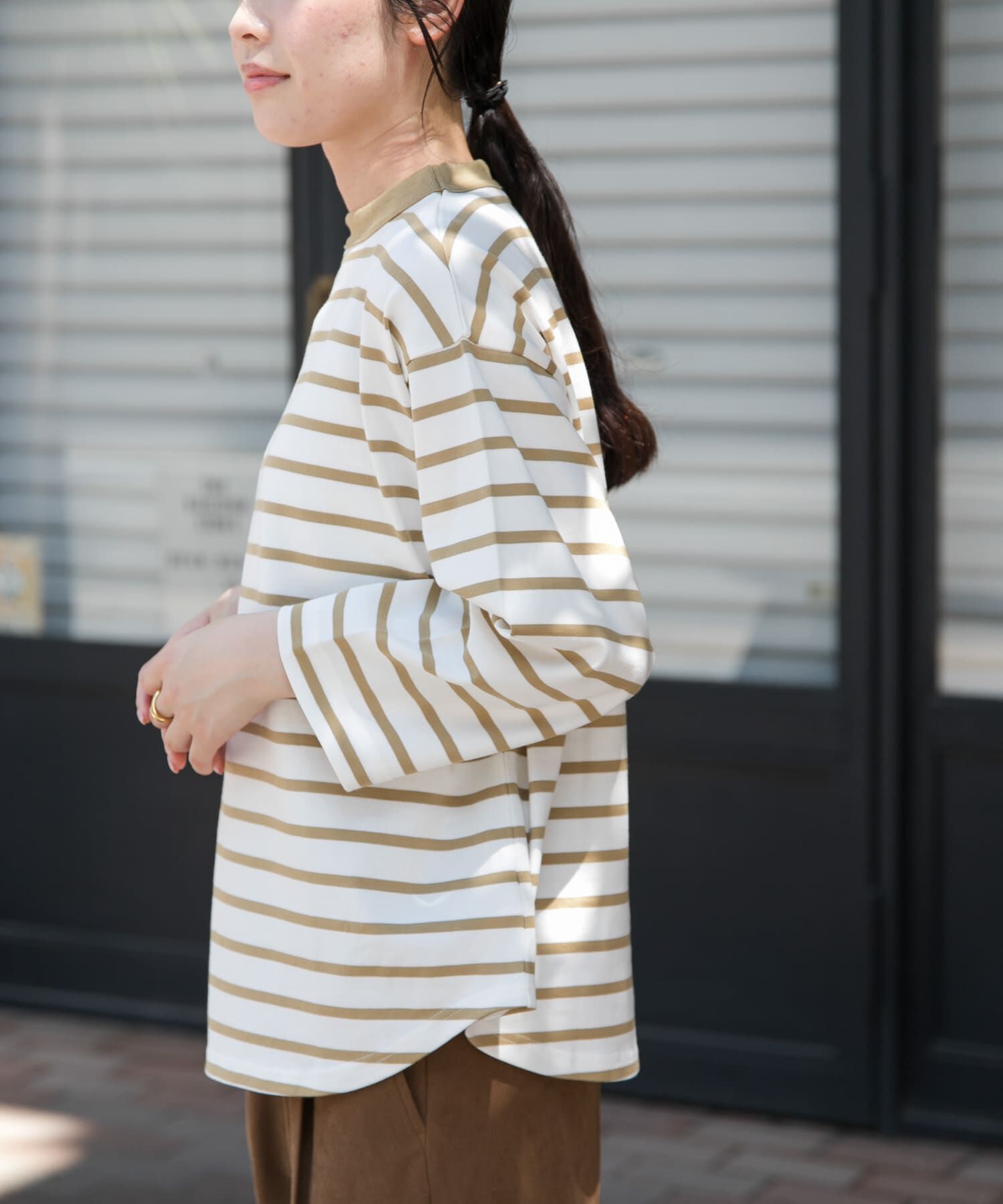 URBAN RESEARCH DOORS「FORK&SPOON　ボトルネック8分袖Tシャツ」|Tシャツ・カットソー|