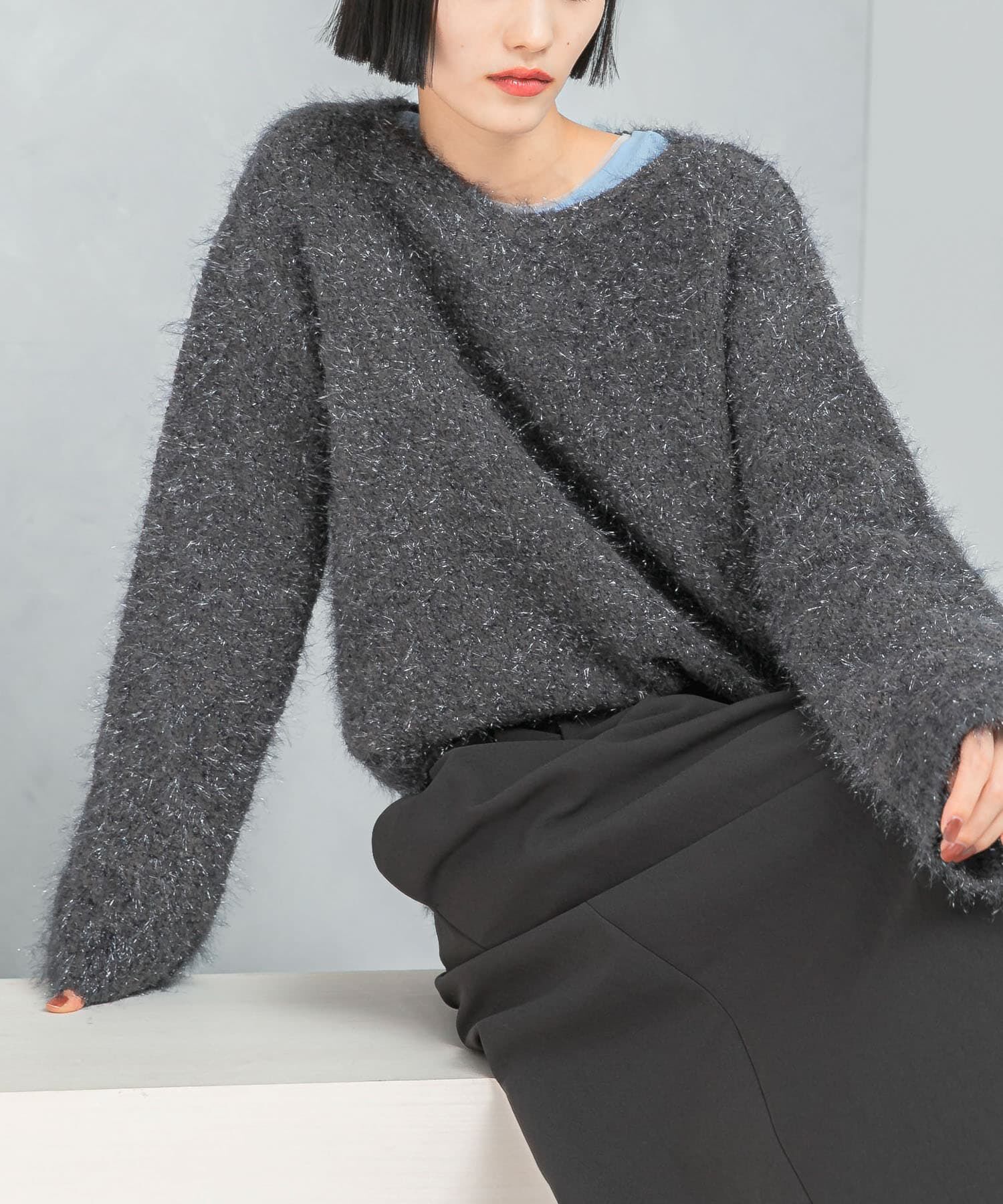 URBAN RESEARCH ROSSO「ラメシャギーニットプルオーバー」|ニット・セーター|