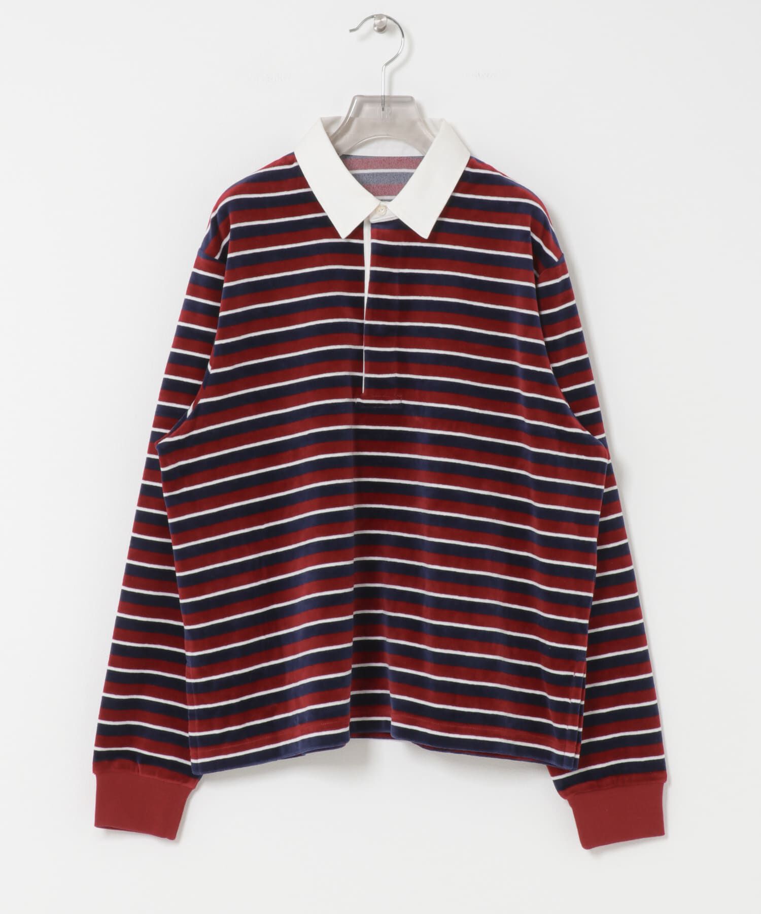 URBAN RESEARCH「『UR TECH』ベロアボーダーラガーシャツ」|Tシャツ・カットソー|