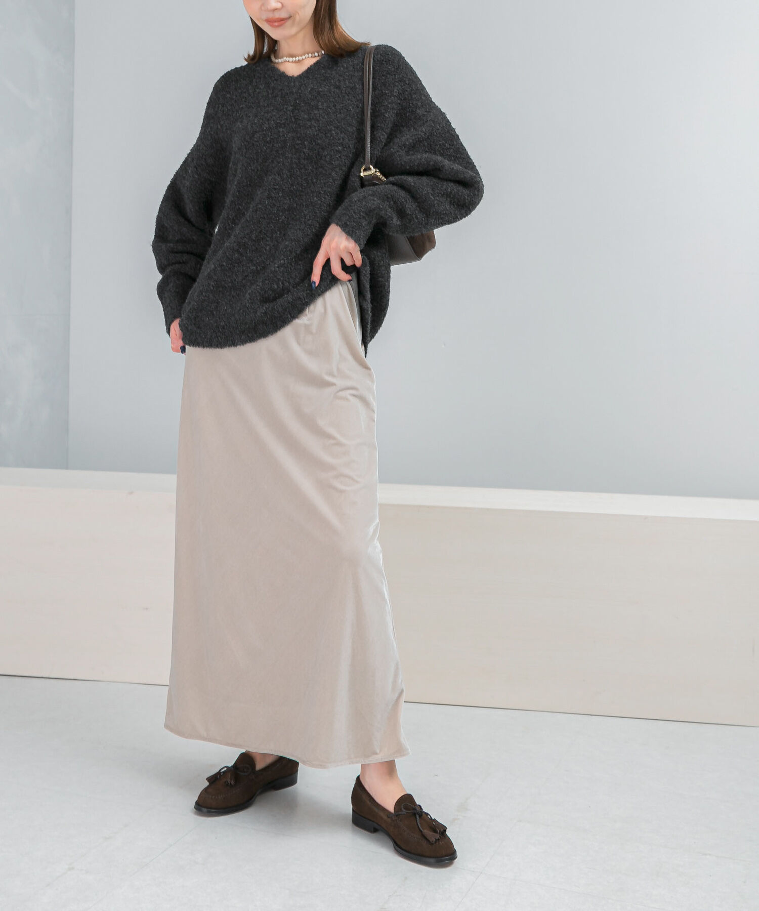 URBAN RESEARCH ROSSO「ベロアロングスカート」|スカート|