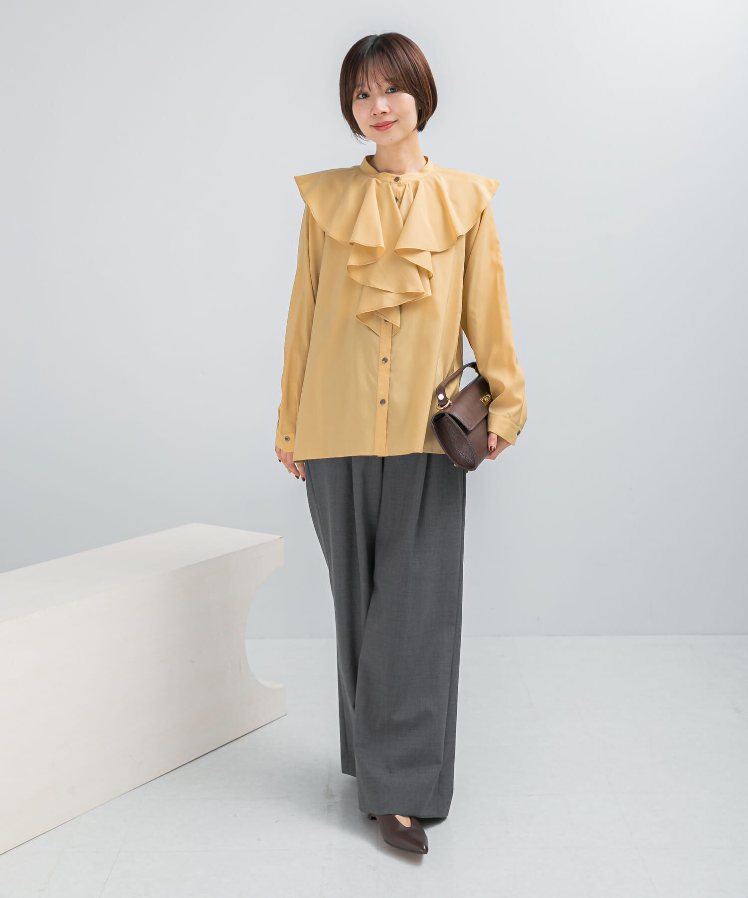 URBAN RESEARCH ROSSO「フリルカラーシャツブラウス」|シャツ・ブラウス|