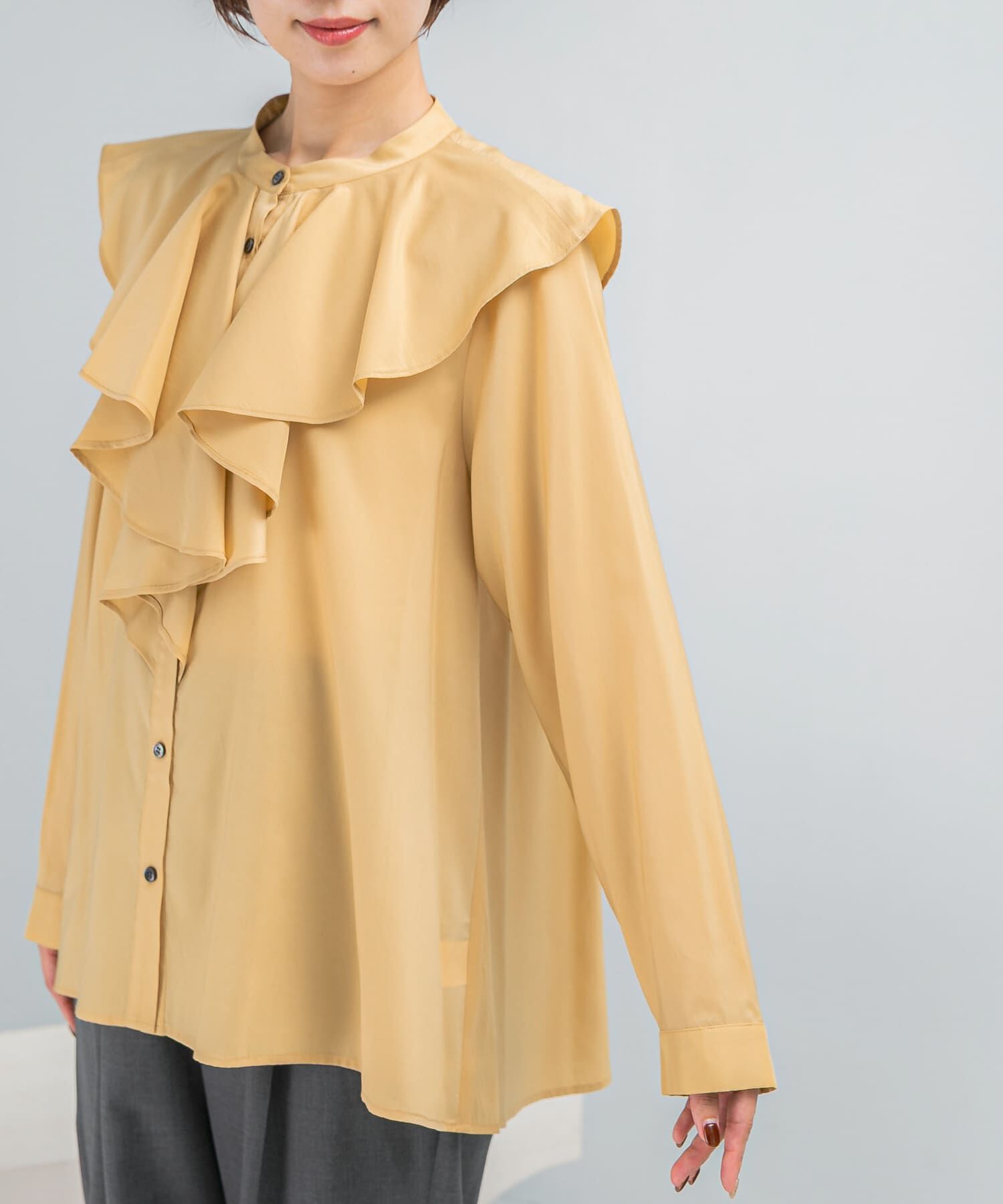 URBAN RESEARCH ROSSO「フリルカラーシャツブラウス」|シャツ・ブラウス|