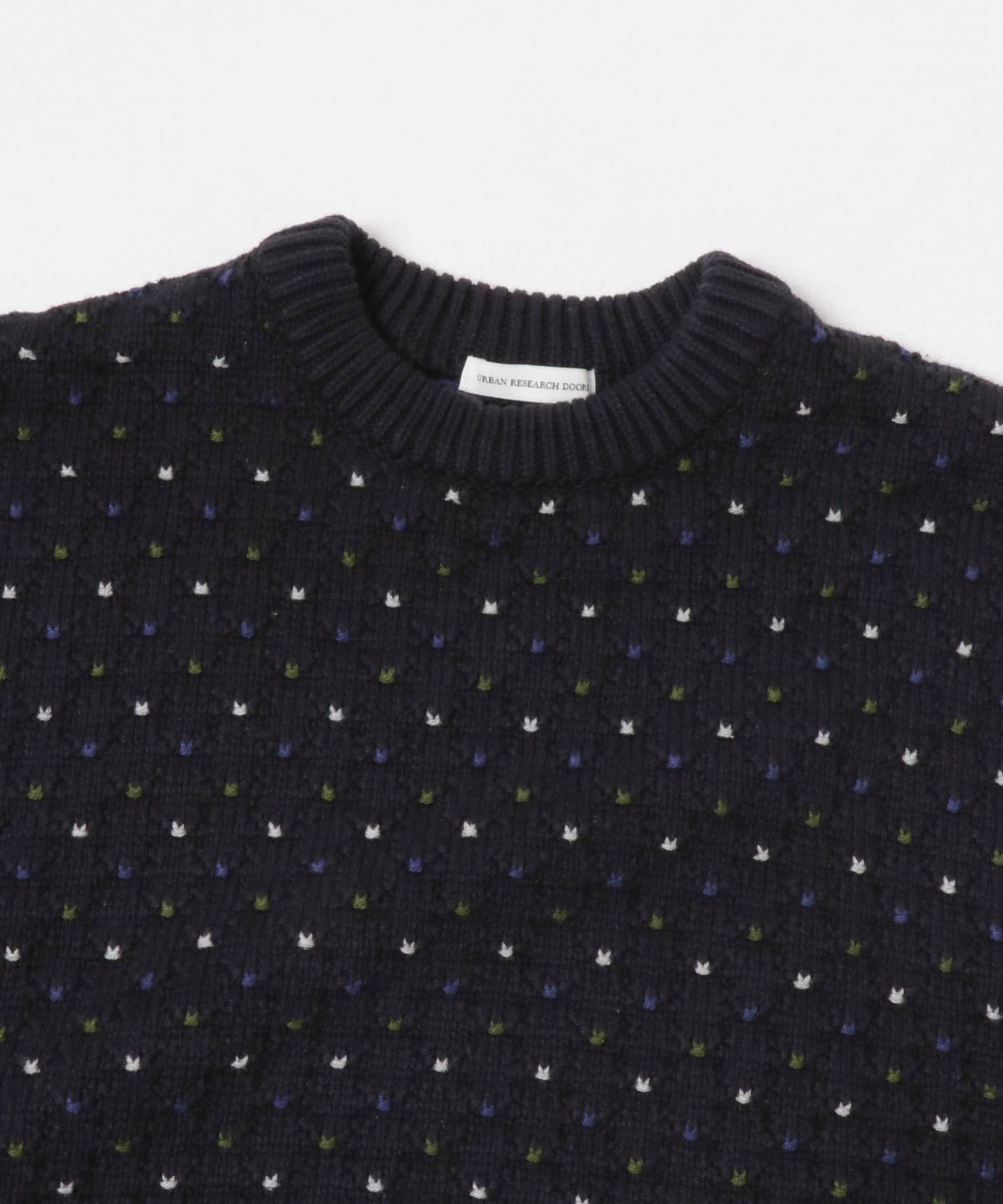 URBAN RESEARCH DOORS「変形バーズアイ クルーネックニット」|ニット・セーター|