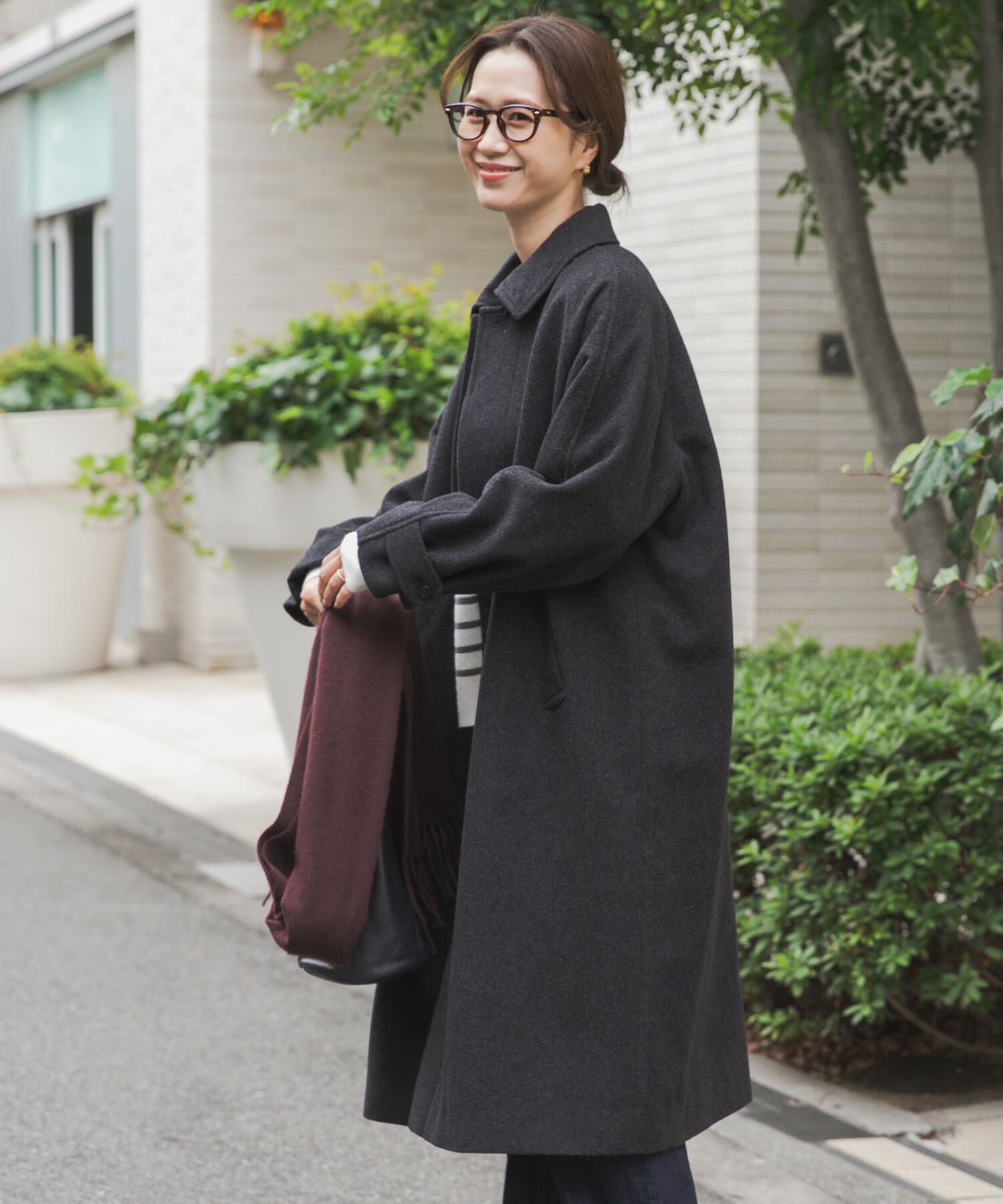 URBAN RESEARCH DOORS「ウール100バルマカーンコート」|ノーカラーコート|