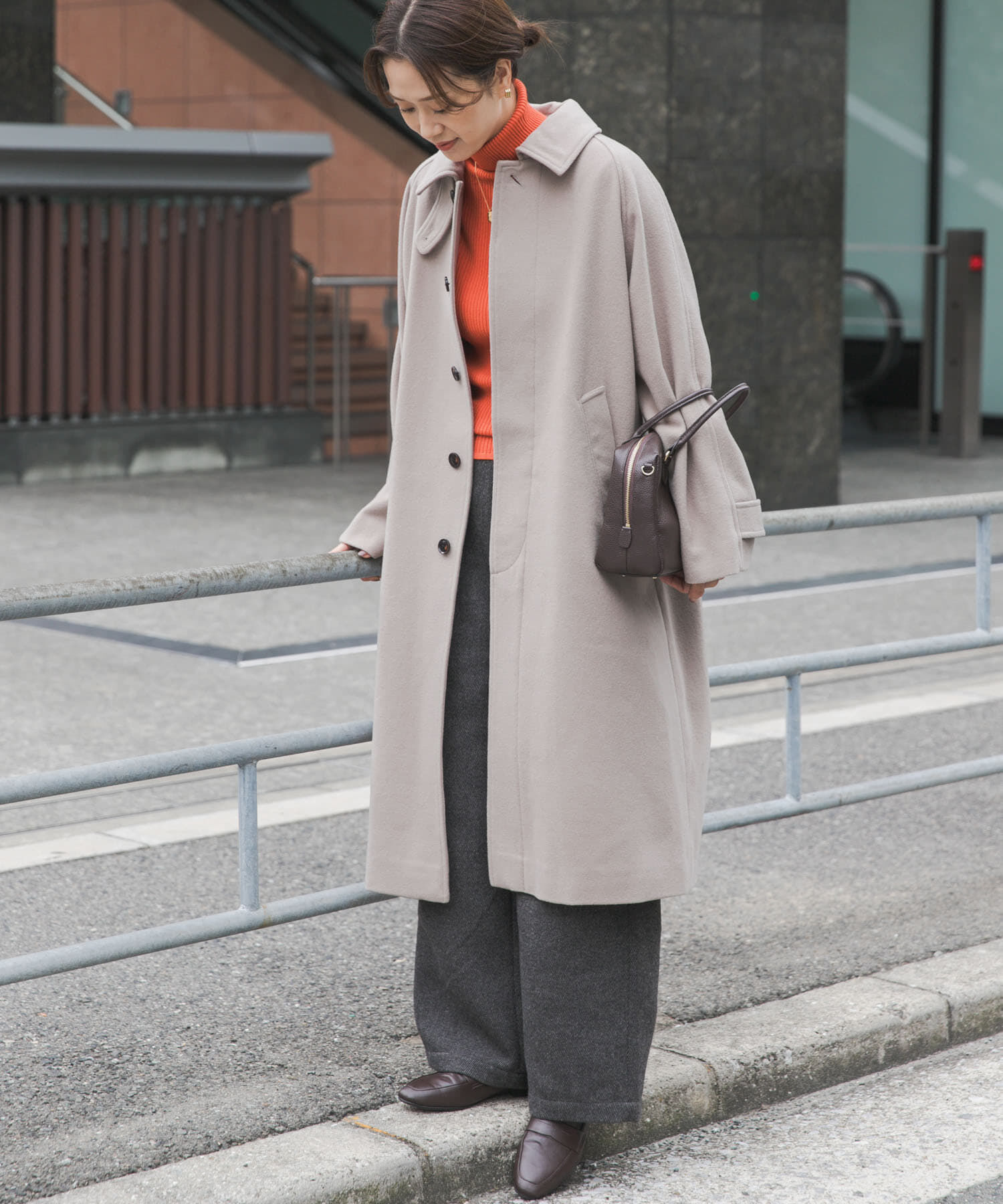 URBAN RESEARCH DOORS「ウール100バルマカーンコート」|ノーカラーコート|