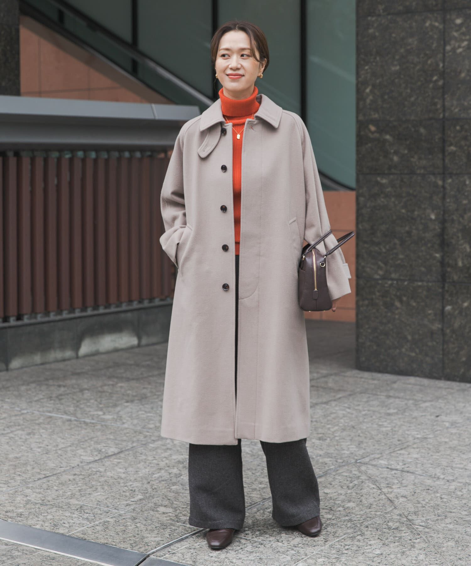 URBAN RESEARCH DOORS「ウール100バルマカーンコート」|ノーカラーコート|