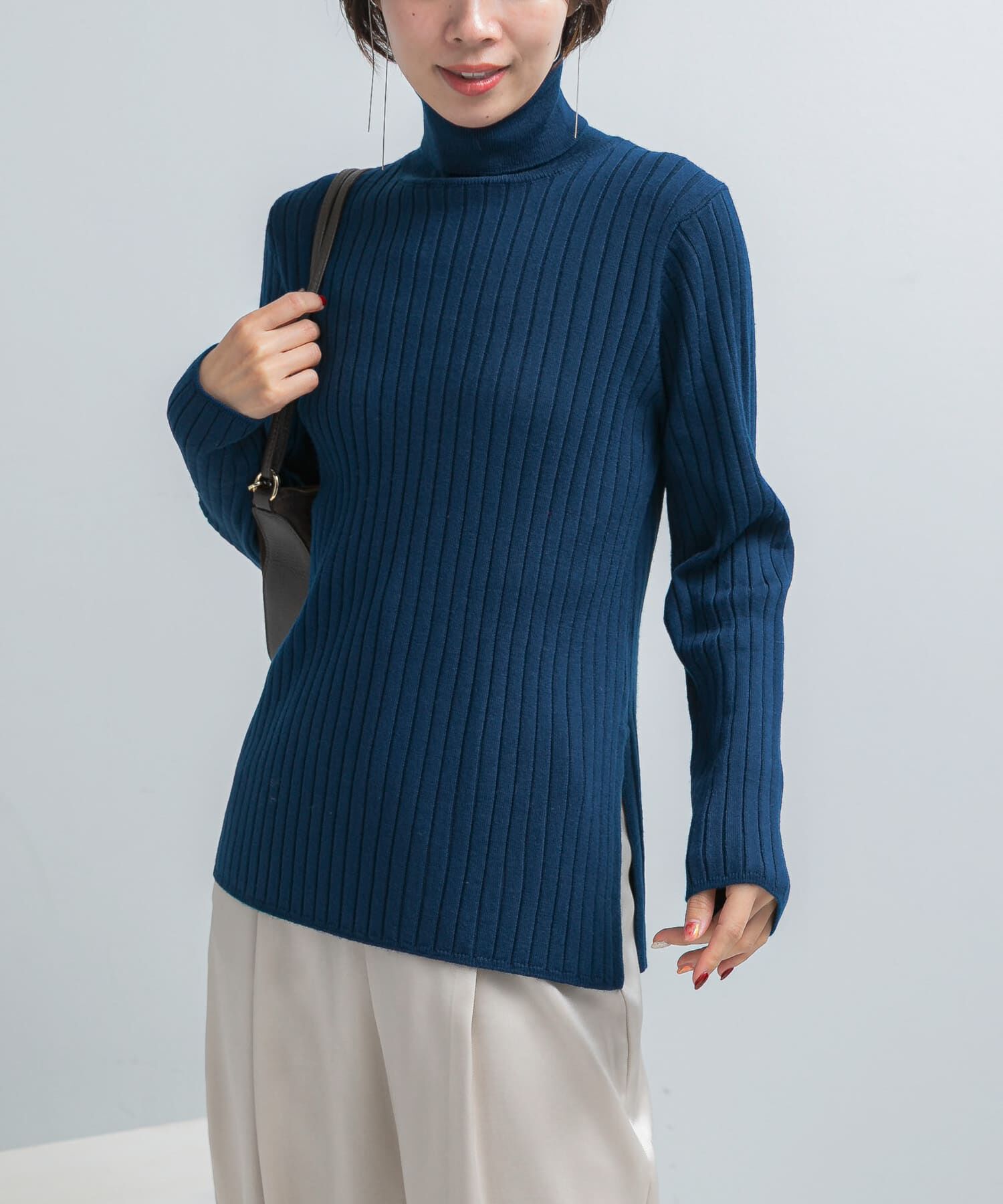 URBAN RESEARCH ROSSO「エクストラファインリブタートルニット」|ニット・セーター|