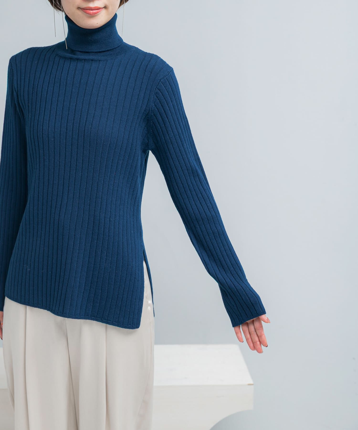 URBAN RESEARCH ROSSO「エクストラファインリブタートルニット」|ニット・セーター|