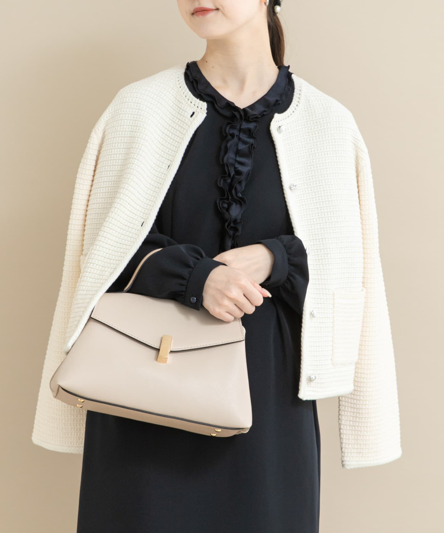 URBAN RESEARCH ROSSO「『WEB/一部店舗限定』ツイードノーカラーニットジャケット」|ノーカラージャケット|