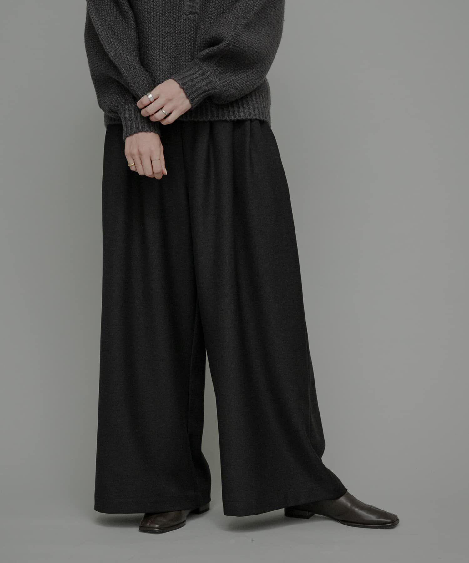 Sonny Label 「ウォッシャブルワイドタックイージーパンツ」|その他|ブラック